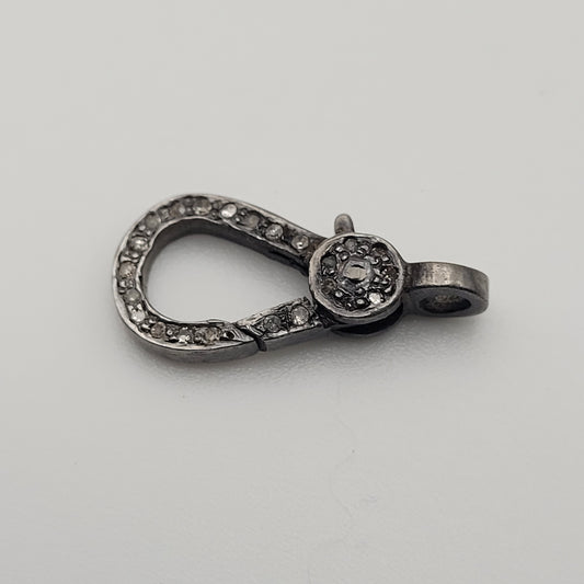 12mm Sterling Silver Diamond Lobster Clasp.
