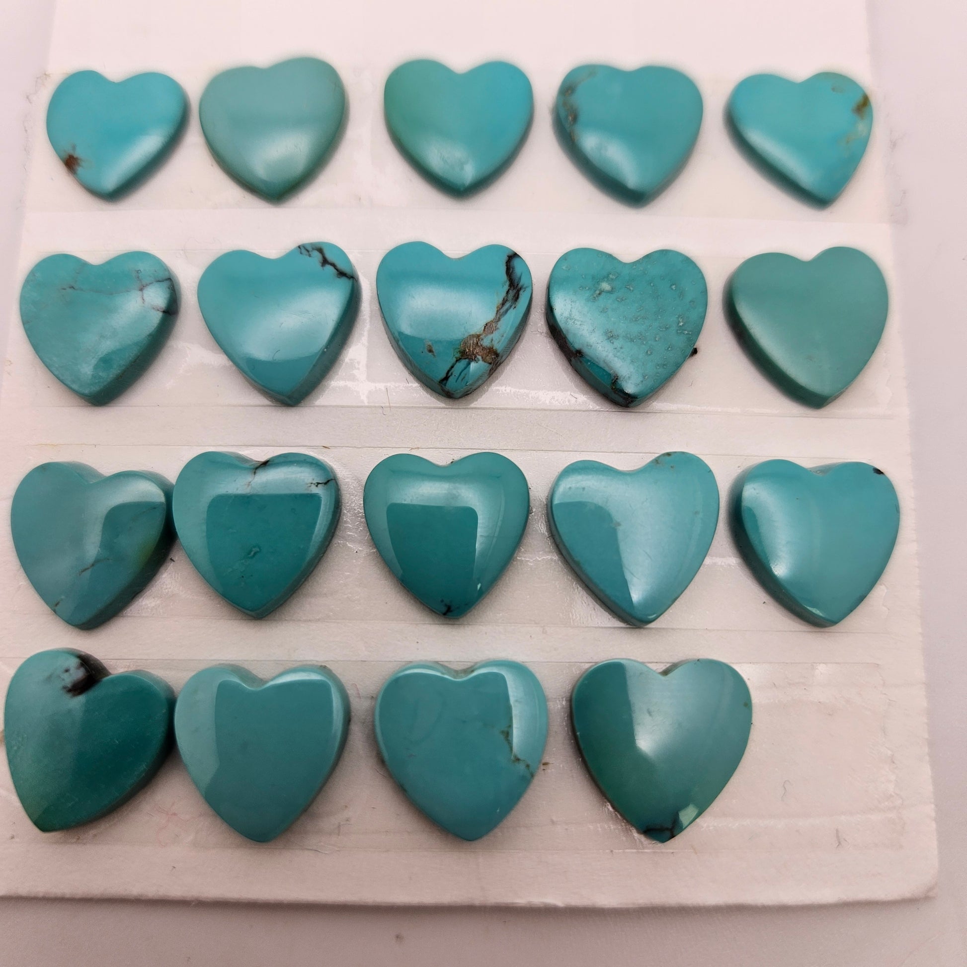 12mm Turquoise Heart Cabochon.