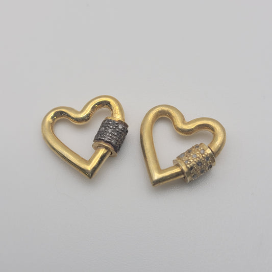 12mm Vermeil Heart Twist Clasp.