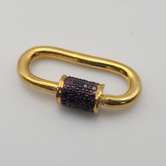 12mm Vermeil and Diamond Oval Twist Clasp.