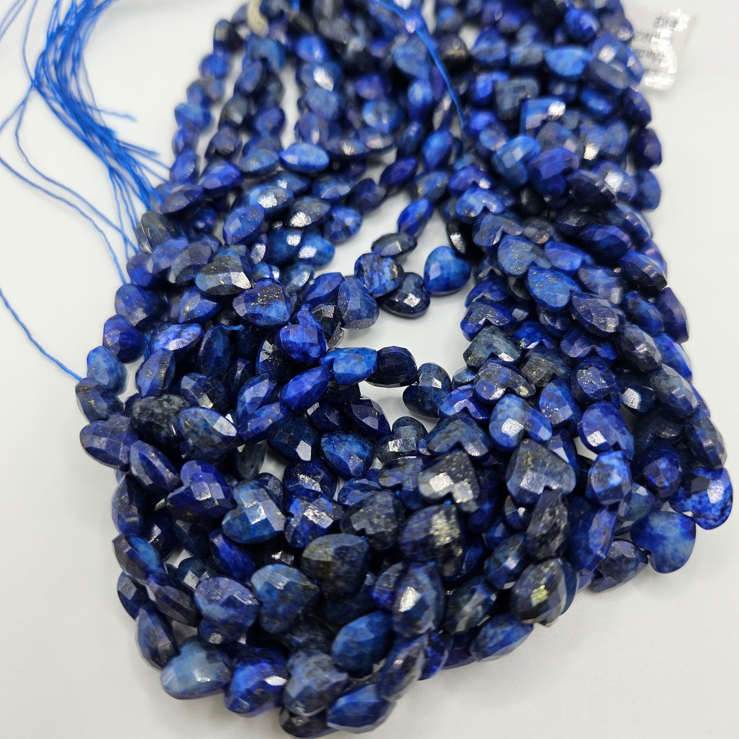 13mm Lapis Lazuli Faceted Top Drill Bead Strand.