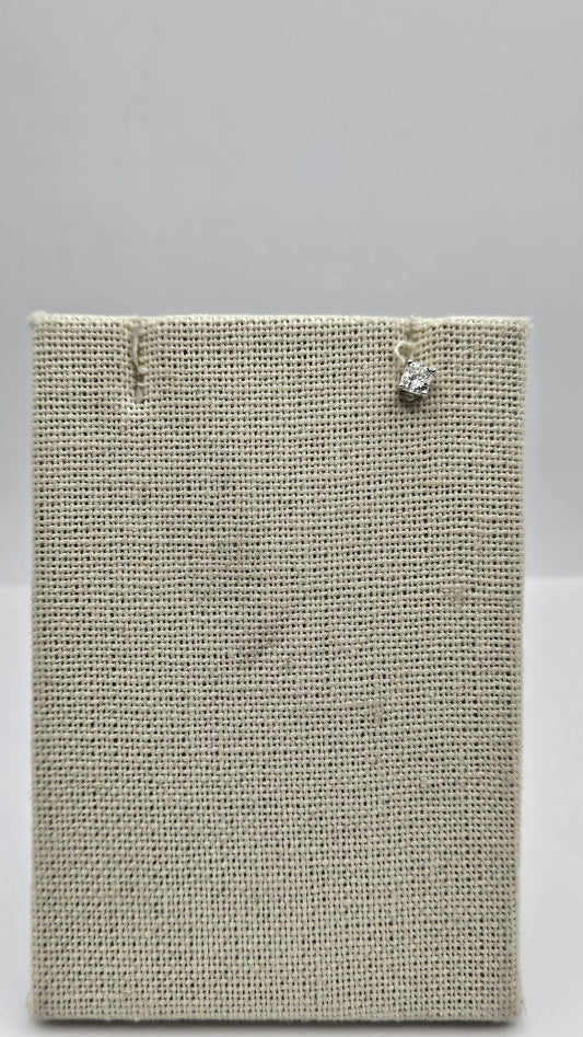 14k White Gold Diamond Single Stud.