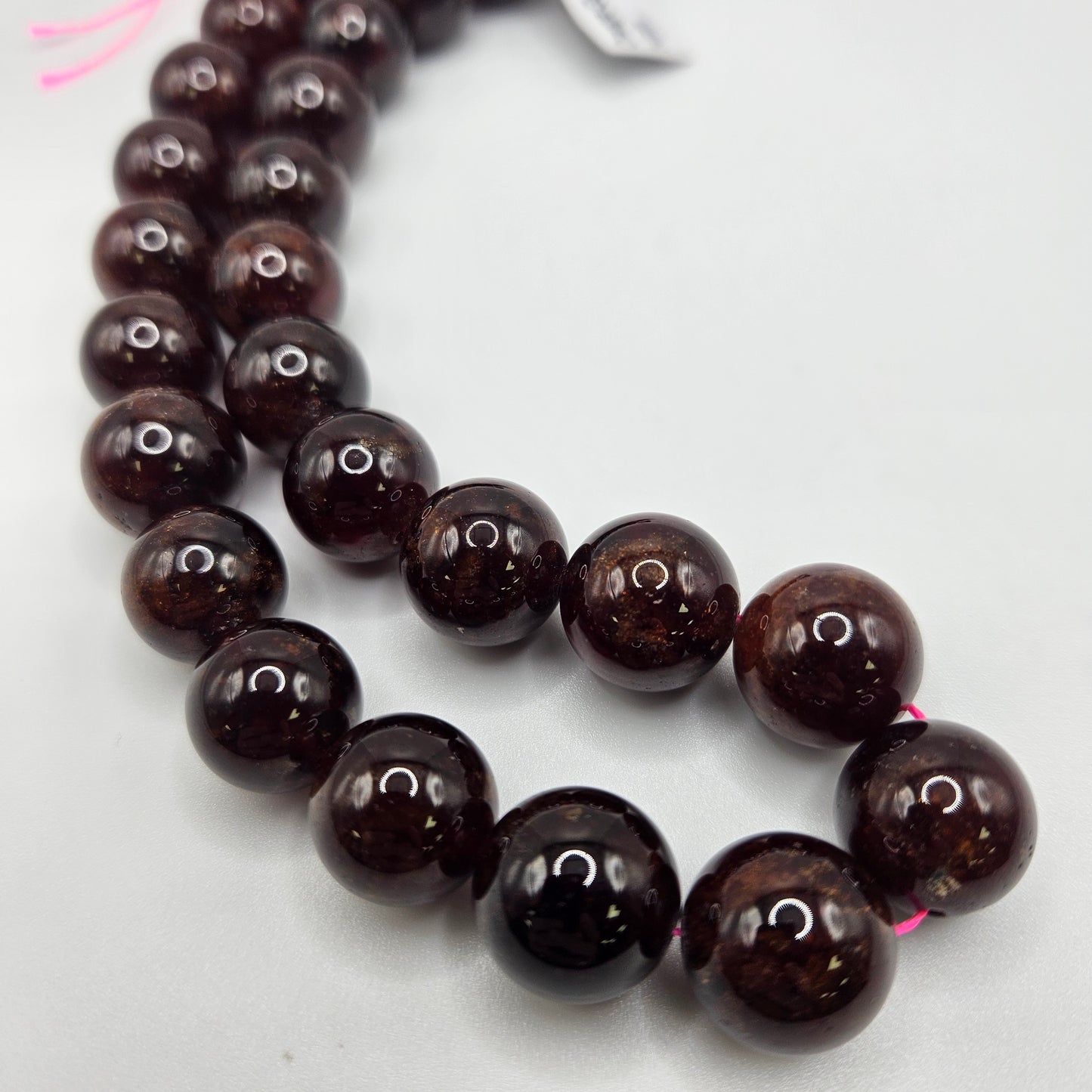 14mm Orange Garnet AAA Bead Strand.