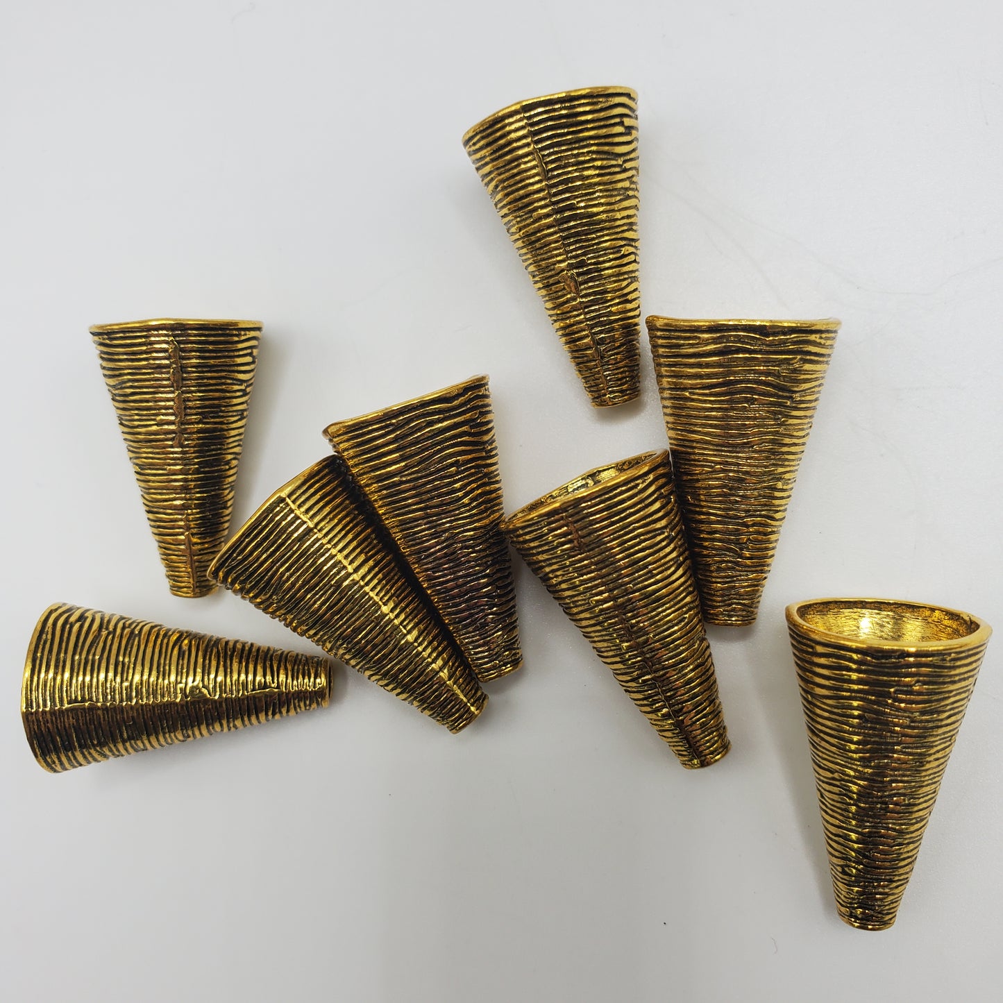 14mm Pewter Antique Gold Ornate Cone.