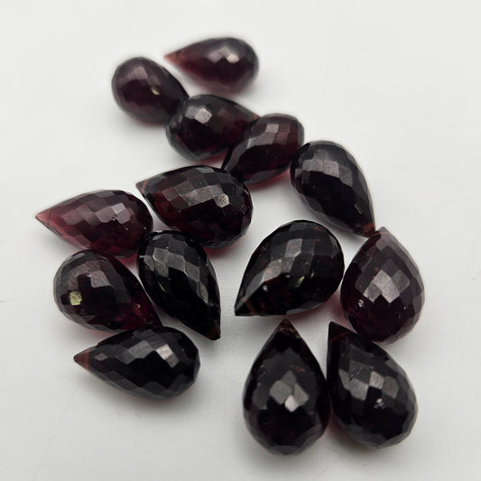 14mm Red Garnet Top Drill Briolette Single Bead.