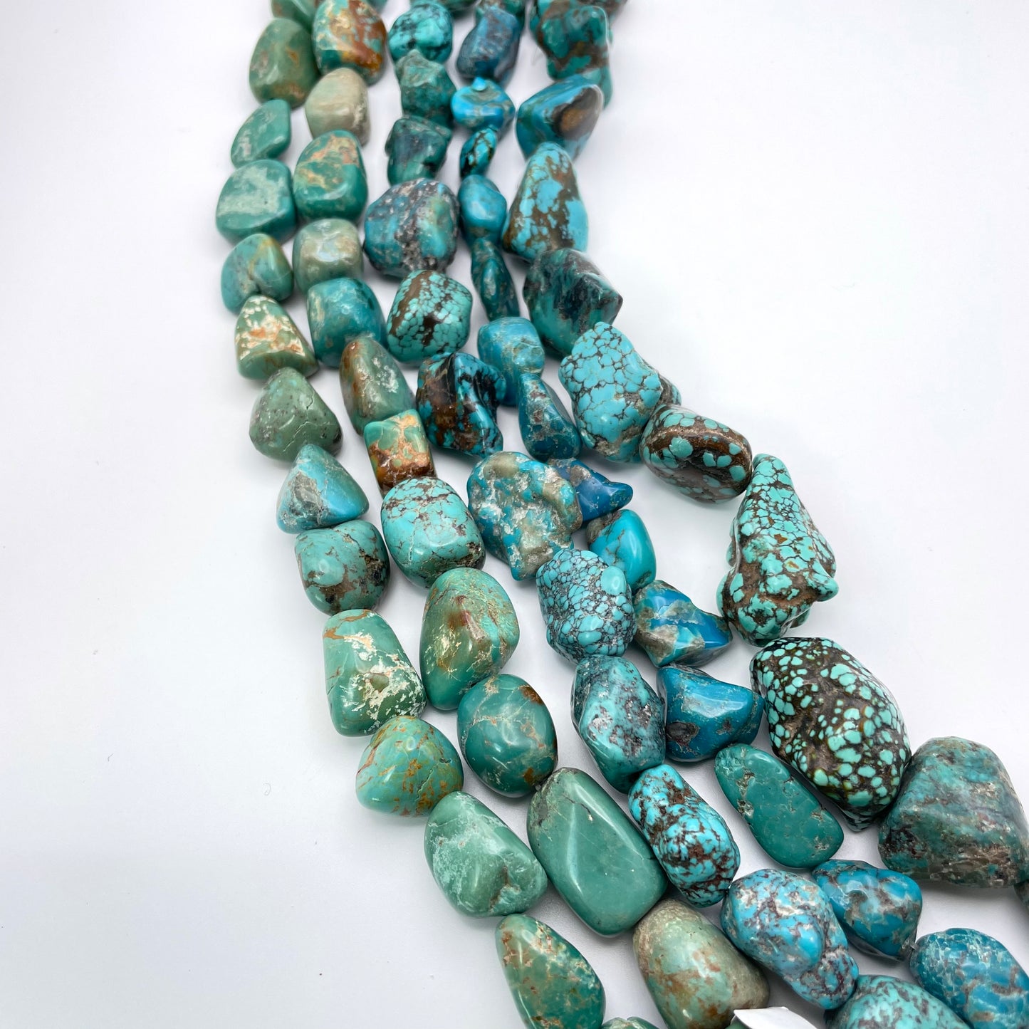 15 to 20mm Turquoise Chunk Assorted Bead Strand.