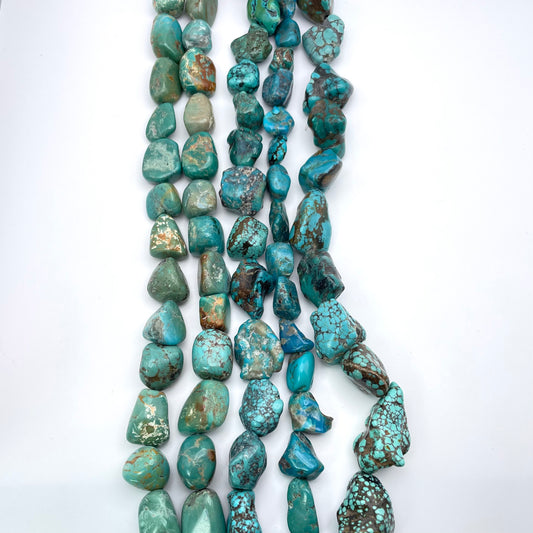 15 to 20mm Turquoise Chunk Assorted Strand.