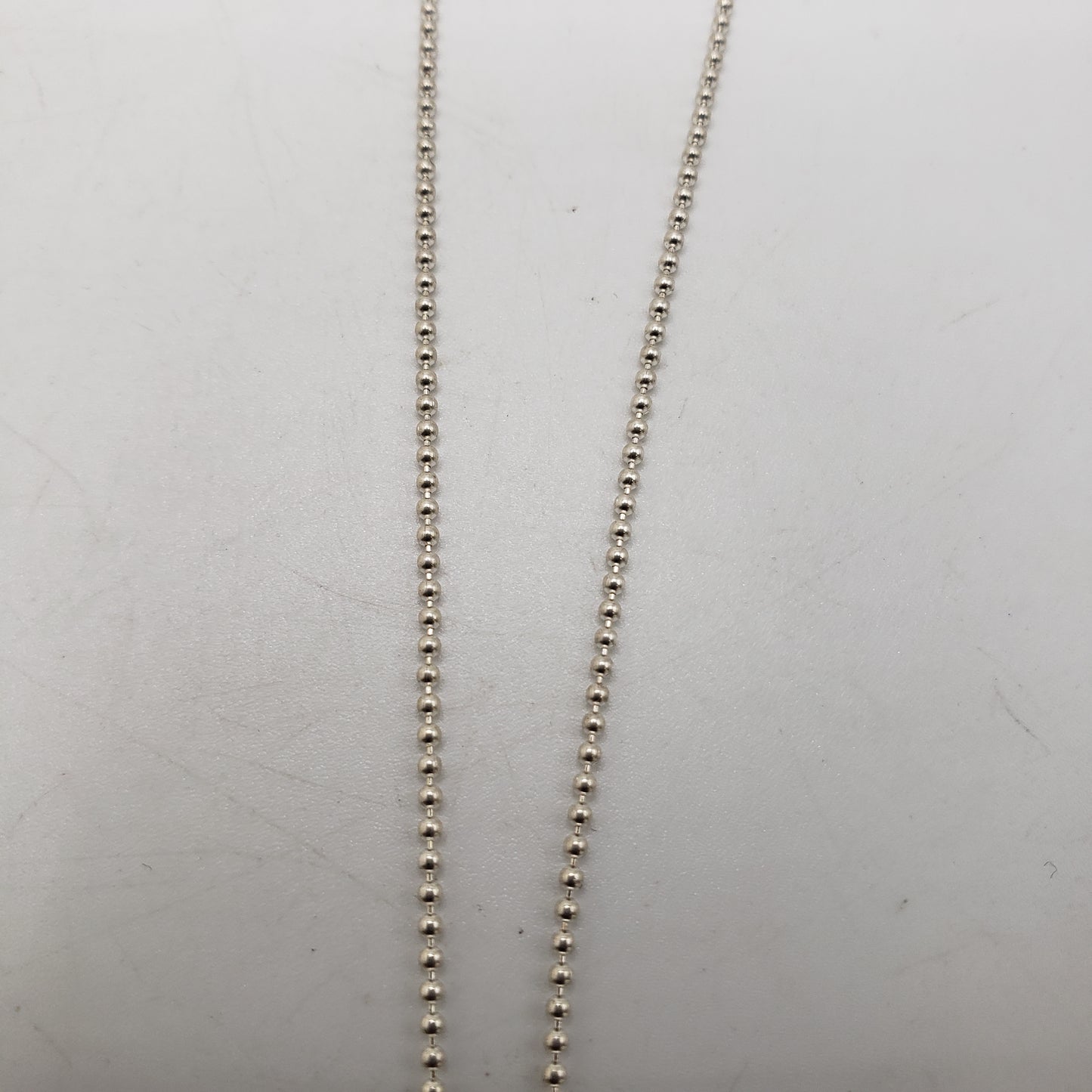 16 Inch Long Sterling Silver Ball Chain.