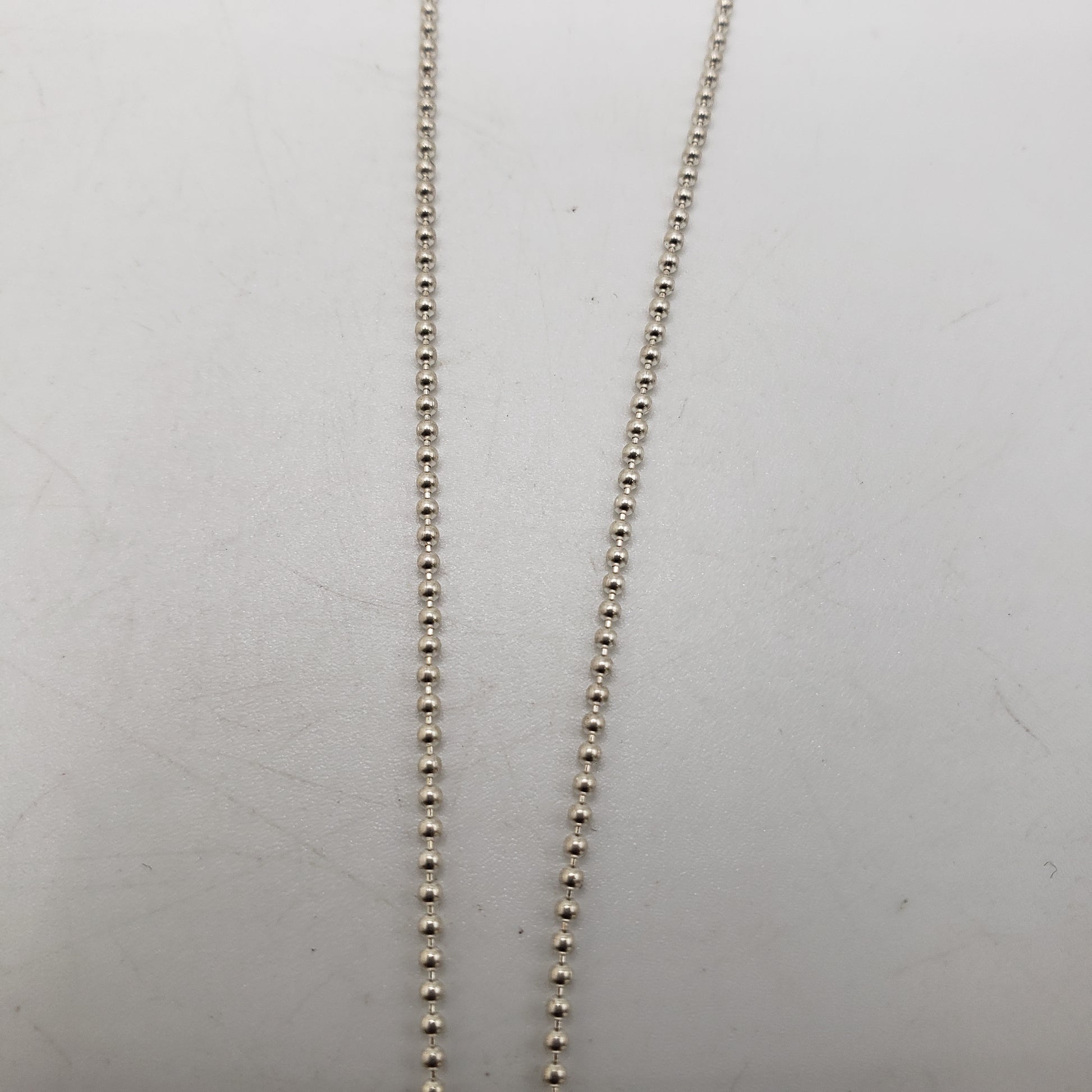 16 Inch Long Sterling Silver Ball Chain.