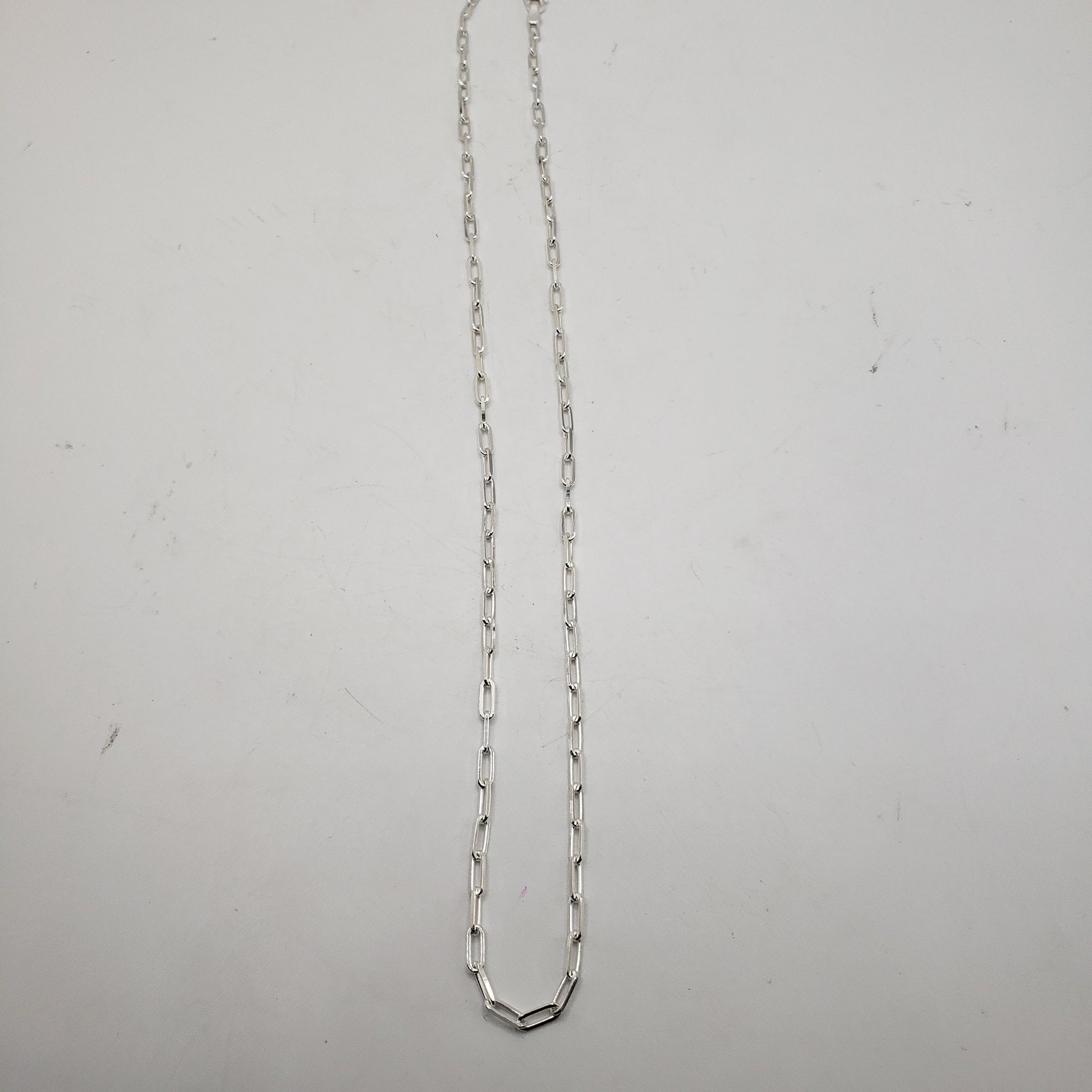 16 Inch Long Sterling Silver Medium Paperclip Chain.
