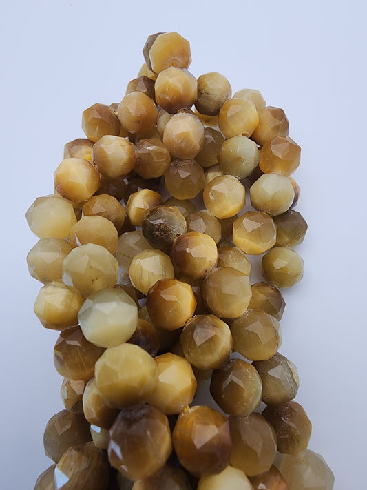 8mm Golden Tiger's Eye Hexagon Faceted