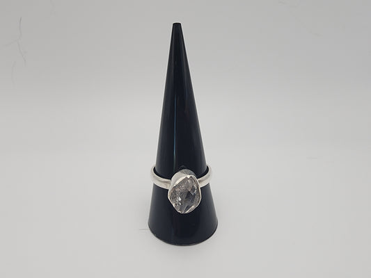 SS Ring Clear Stone Size 8