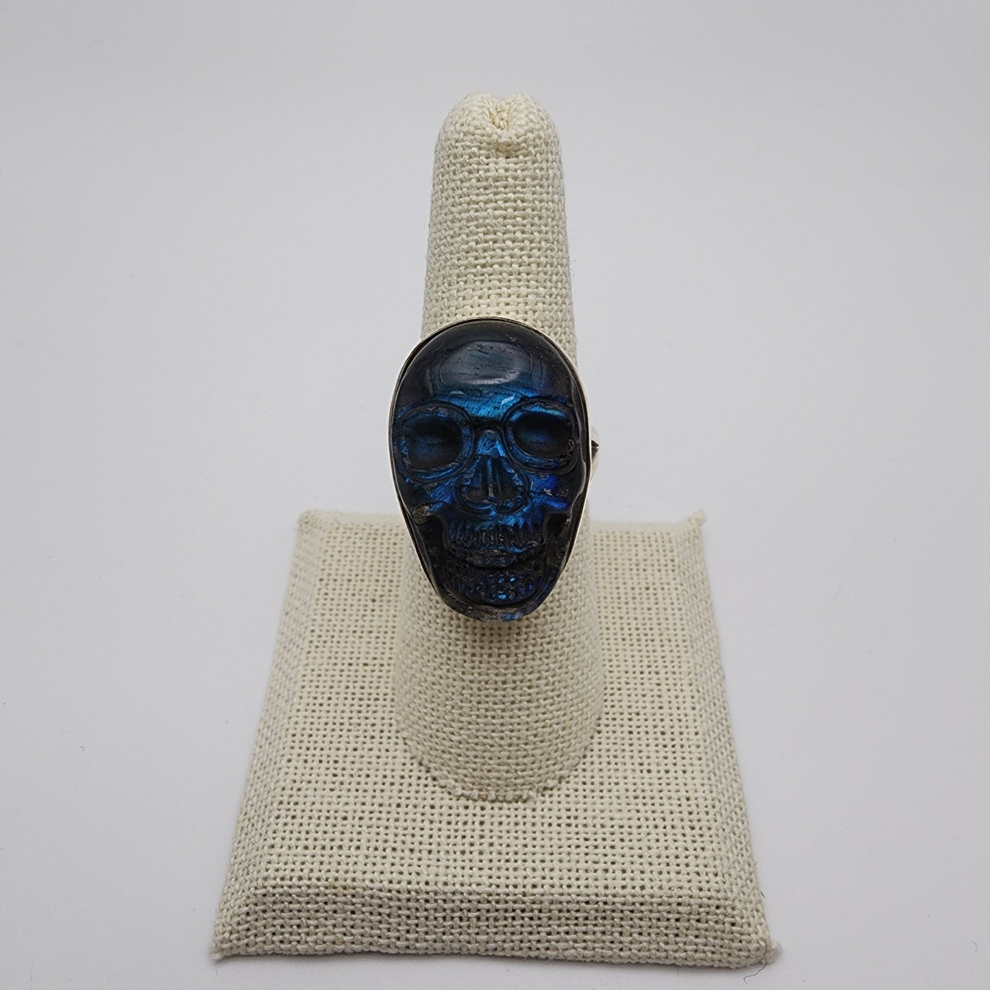 SS Skull Labradorite Ring