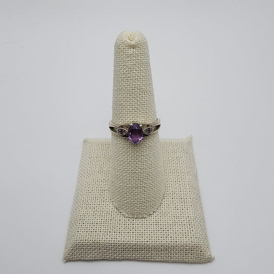 SS Elegant Amethyst Ring
