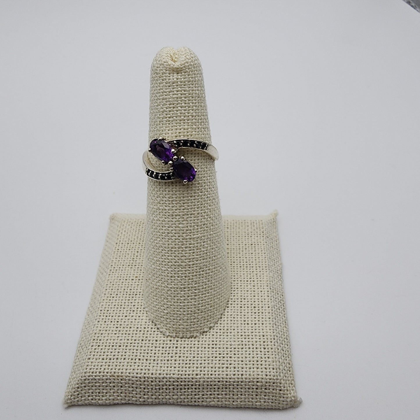 SS Double Amethyst Ring