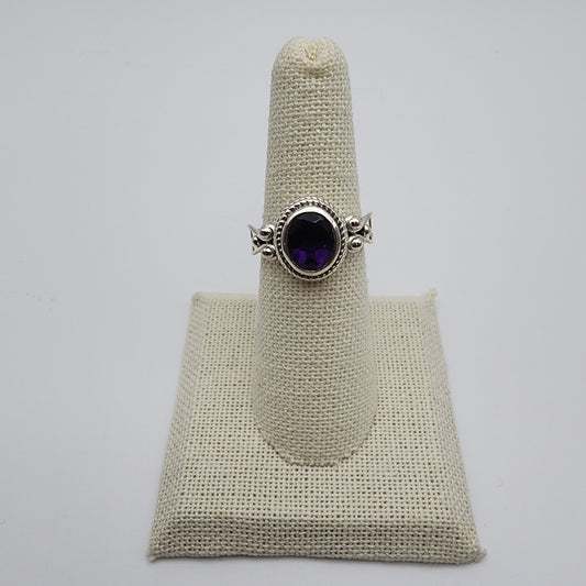 SS Amethyst Oval Ring