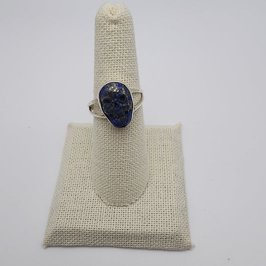 SS Lapiz Carved Skull Ring Small