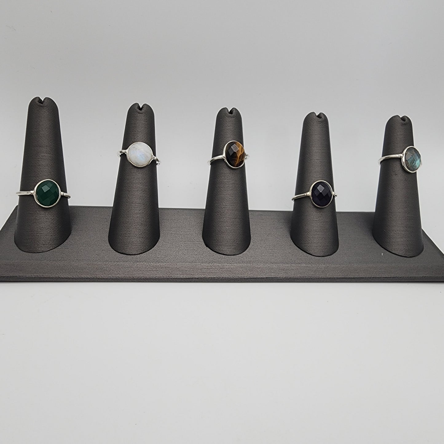 SS Faceted Gemstone Ring