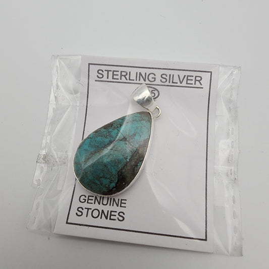 SS Teardrop Tibetan Turquoise Pendant