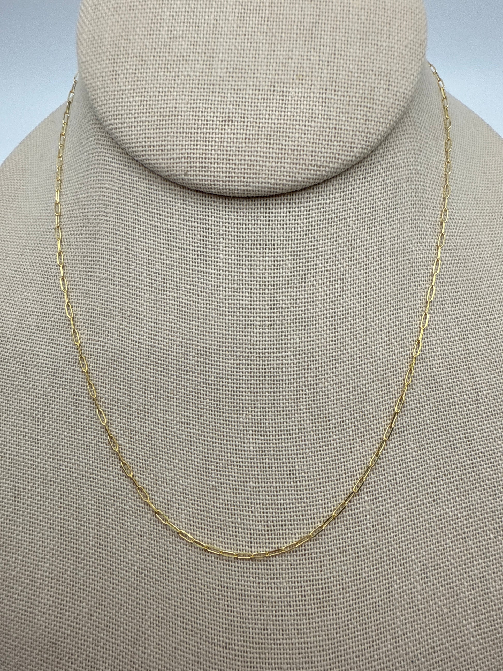 16” 24k Gold Paper Clip Chain.