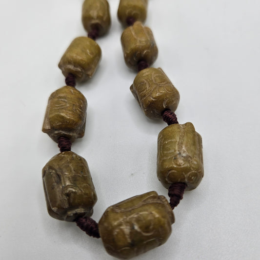 16mm Carved Jade Buddha Single Bead.