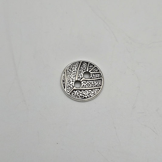 16mm Silver Colored Pewter Leaf Button.