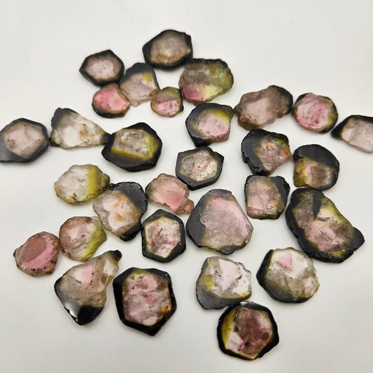 16mm Watermelon Tourmaline Slice Single Bead.