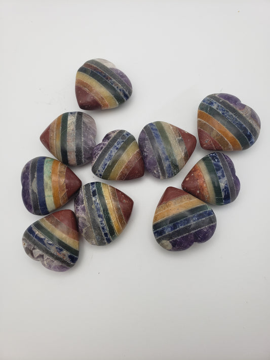 7 Chakra Puff Heart 30mm