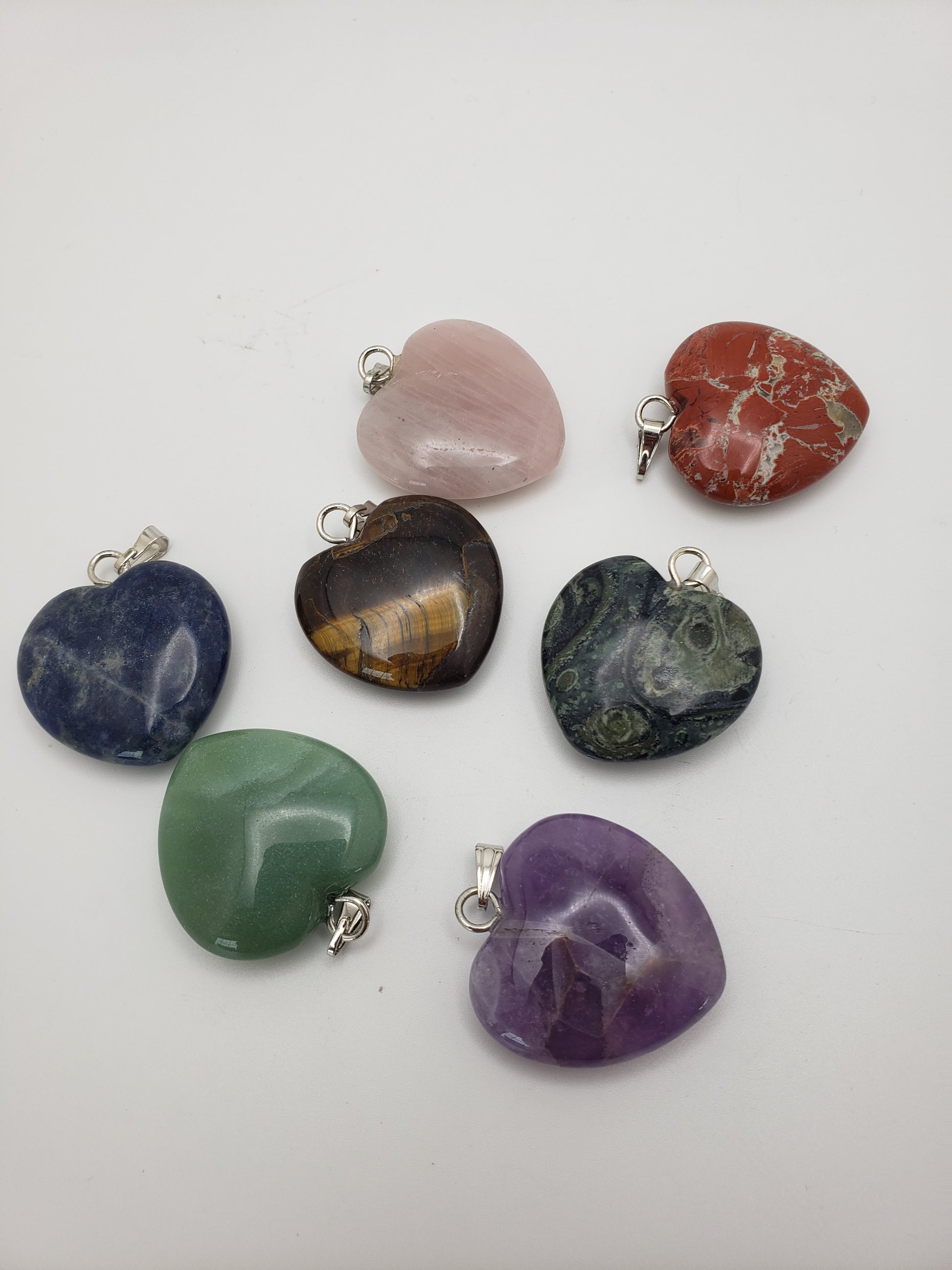 Assorted Gemstone Heart Pendant
