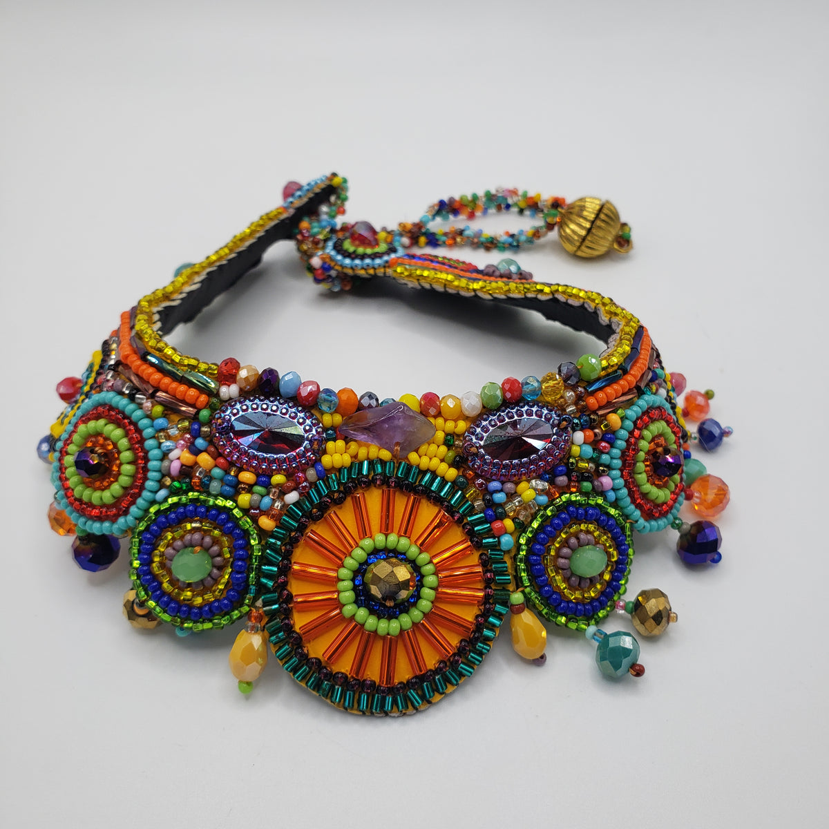 Orange Necklace Seed Bead