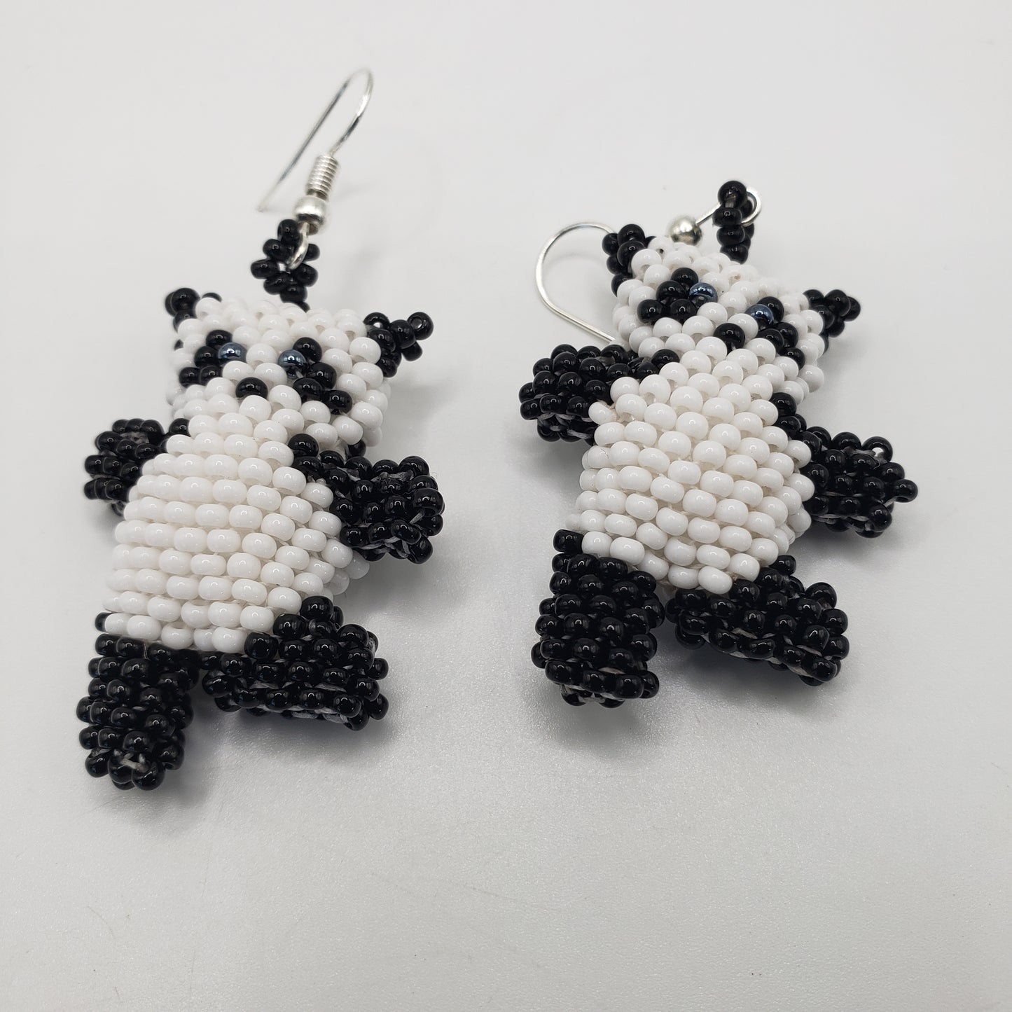 Panda Earrings Seed Bead