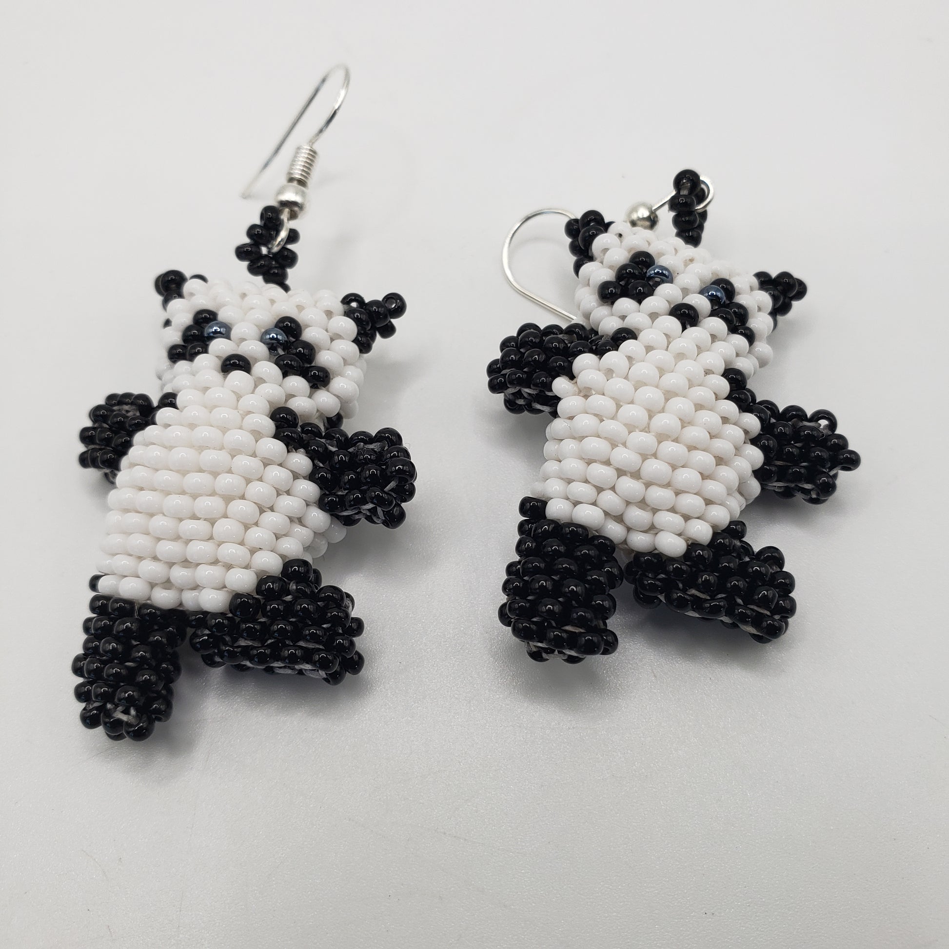 Panda Earrings Seed Bead