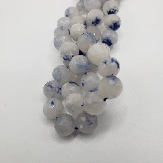 8mm Dumortierite in Quartz Faceted