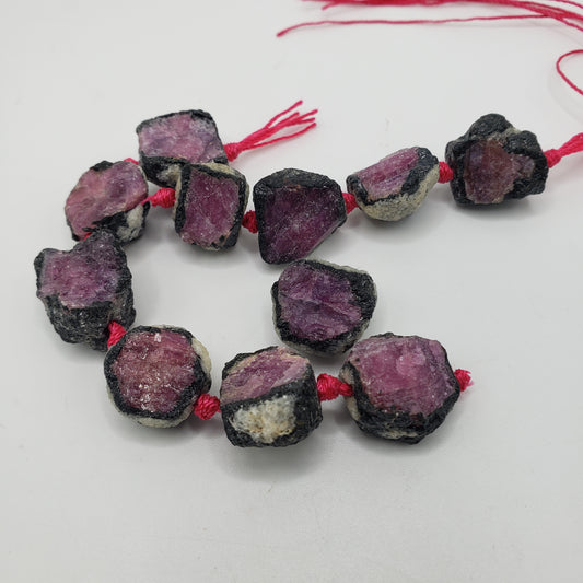 Rough Ruby Bead Single