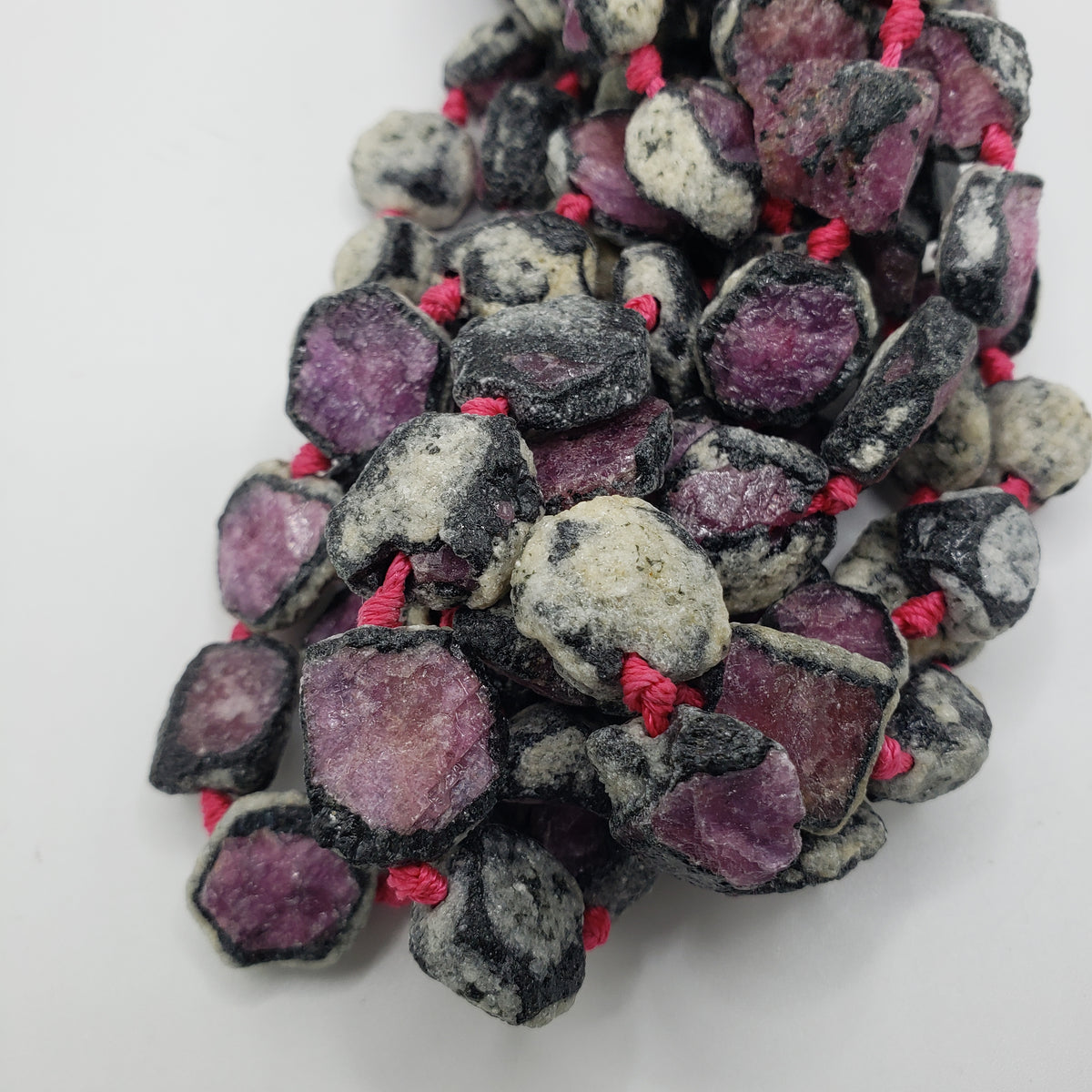 Rough Ruby Bead Strand