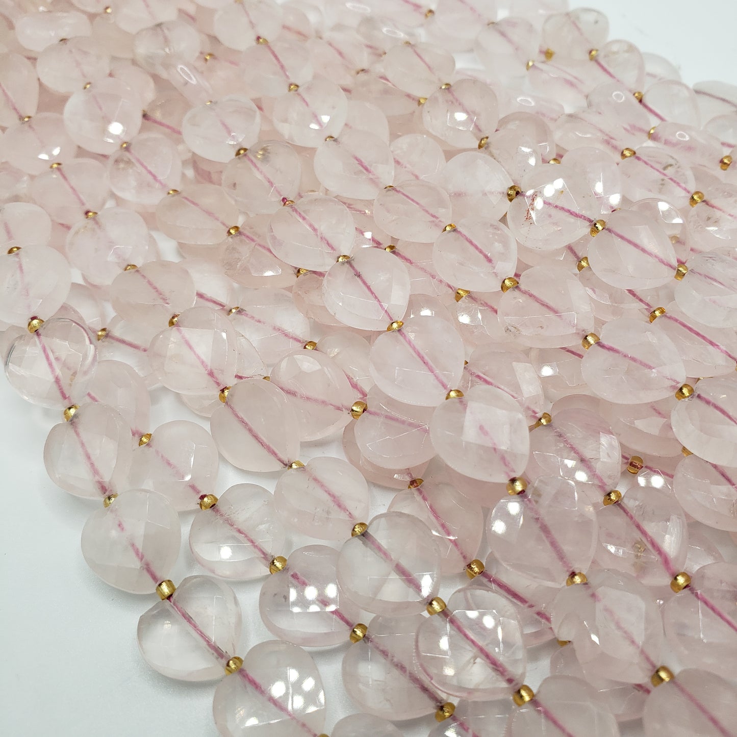 Rose Quartz Faceted Heart