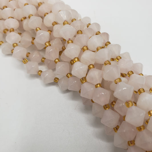 6mm diamond Rose Quartz