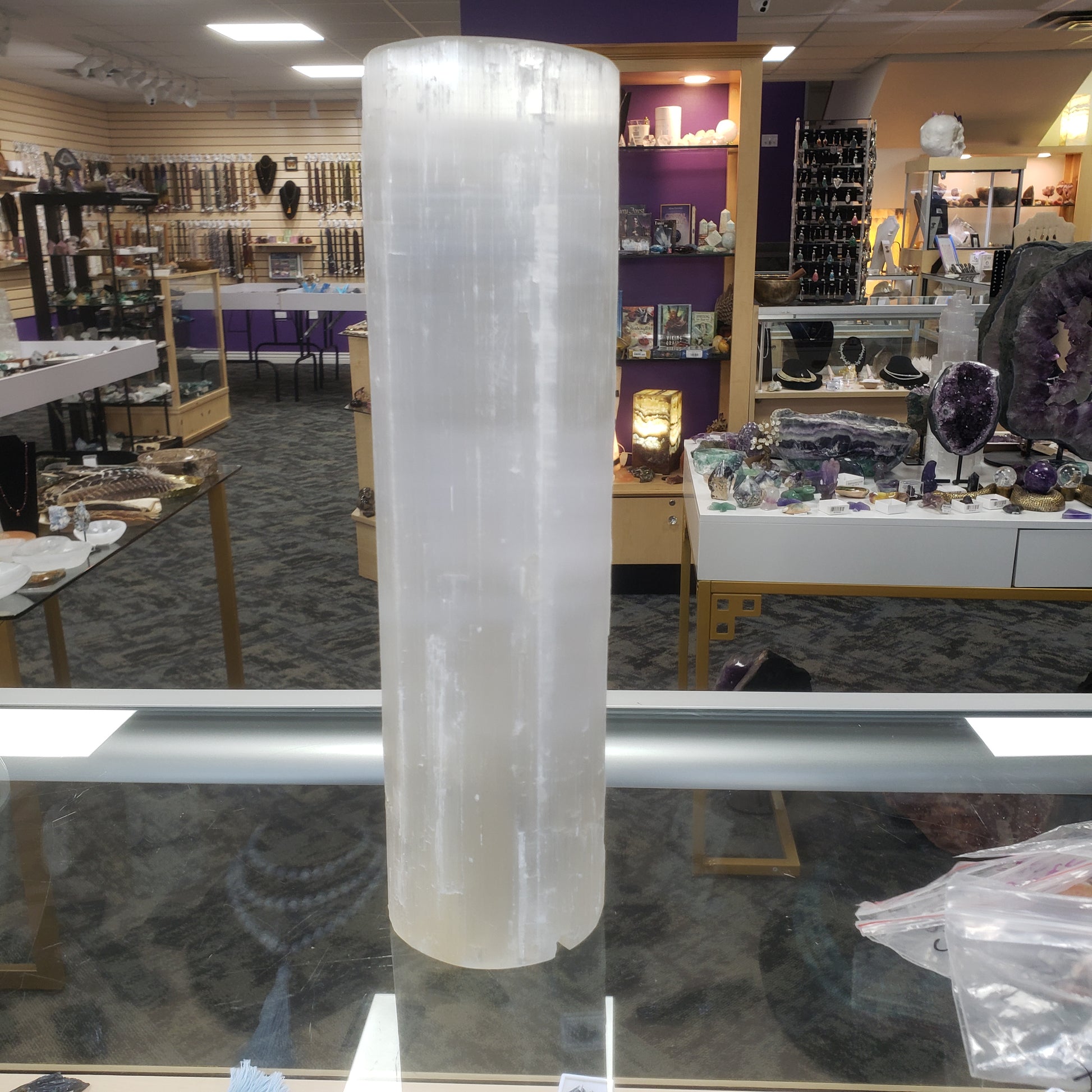 Selenite Round Tower Large