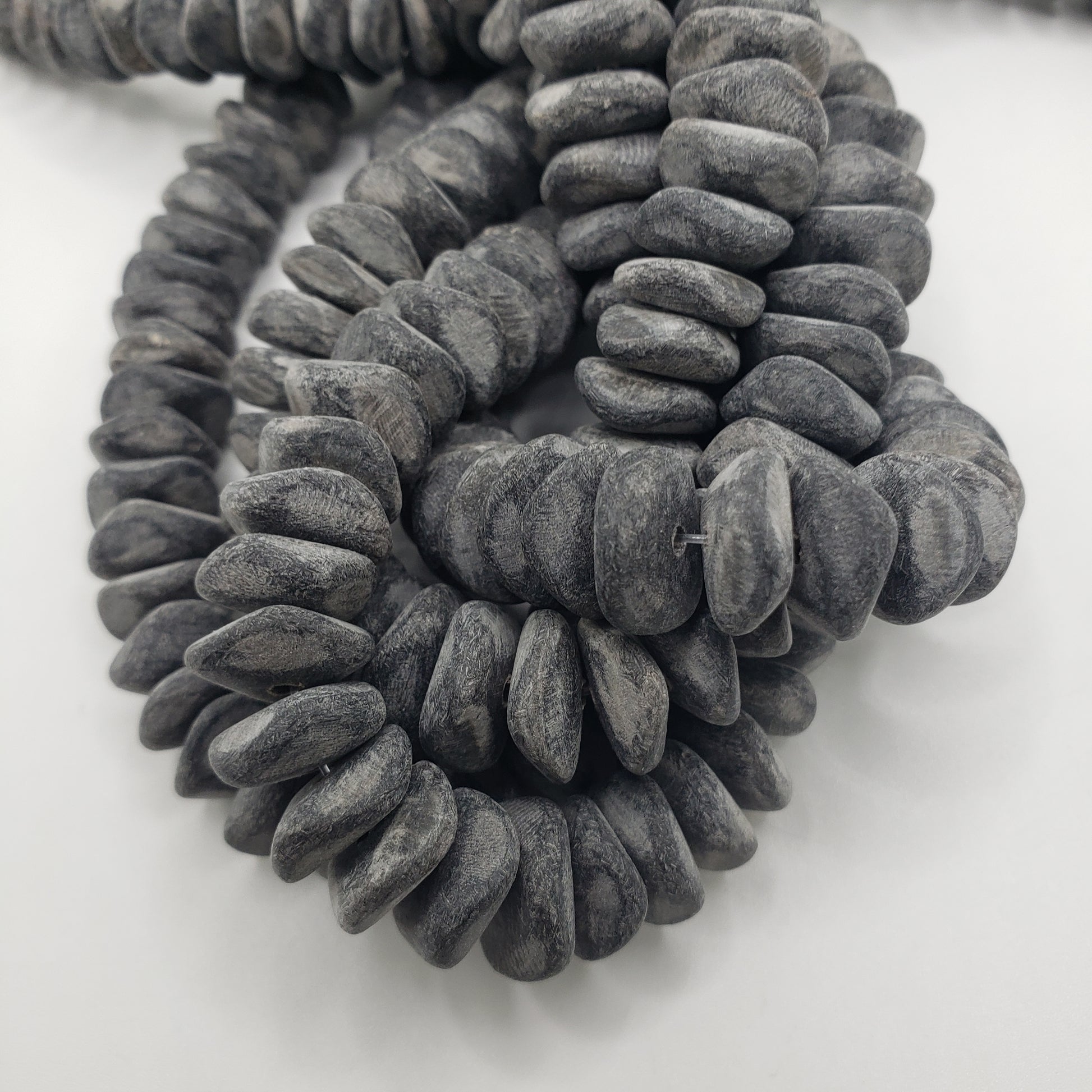 Grey Floppy Coin Beads