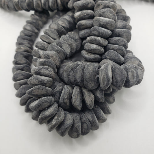 Grey Floppy Coin Beads