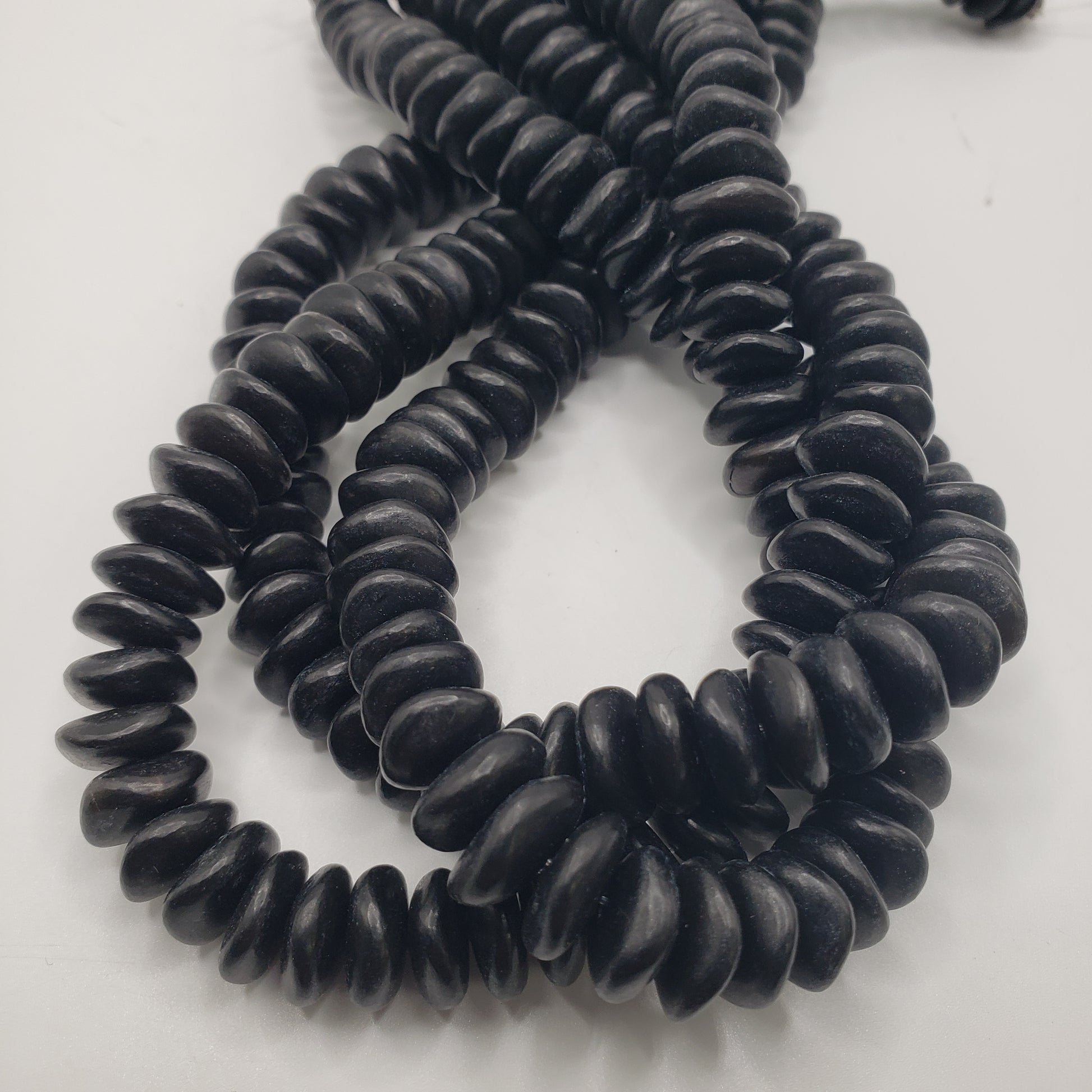 Black Floppy Coin Beads
