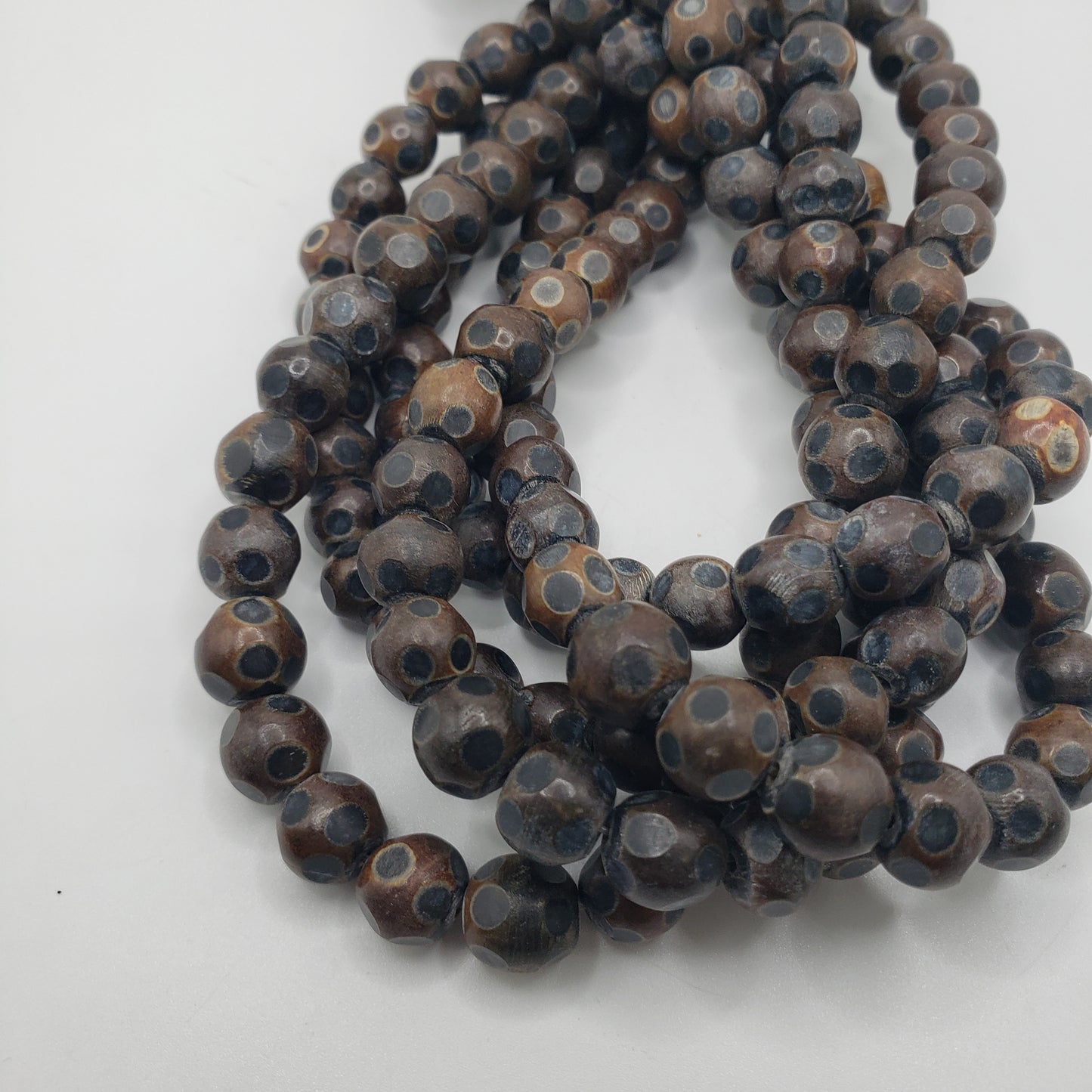 Small Brown Polka-dot Beads