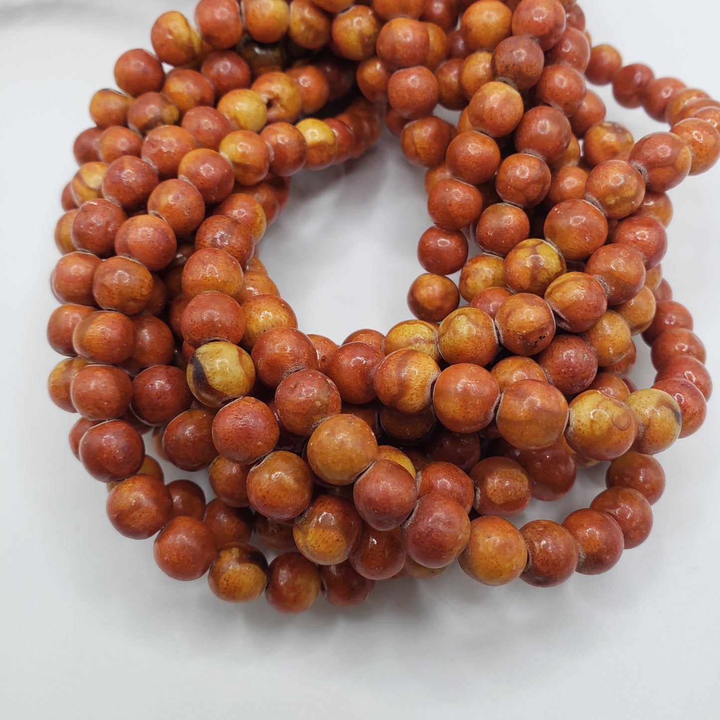 8mm Round Orange wood
