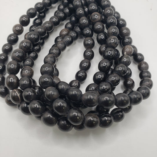 8mm Black Horn Beads