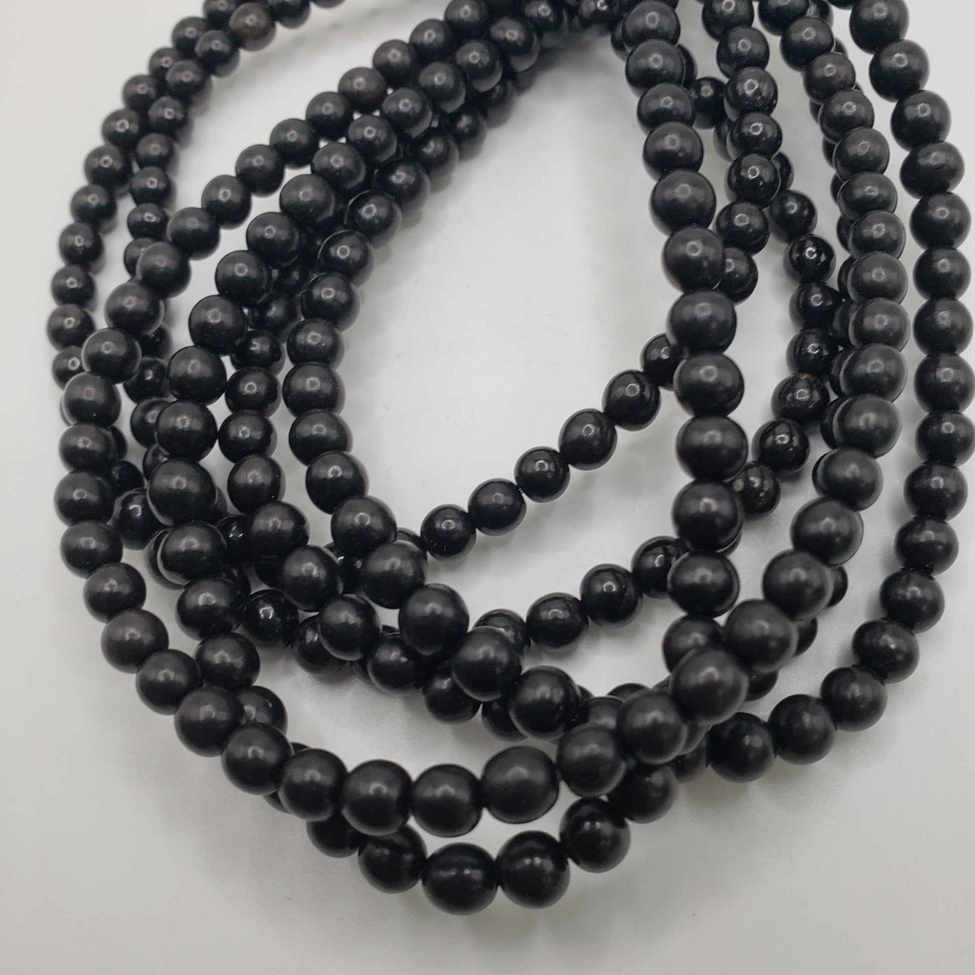 6mm Black Horn Beads