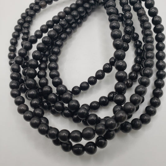 6mm Black Horn Beads
