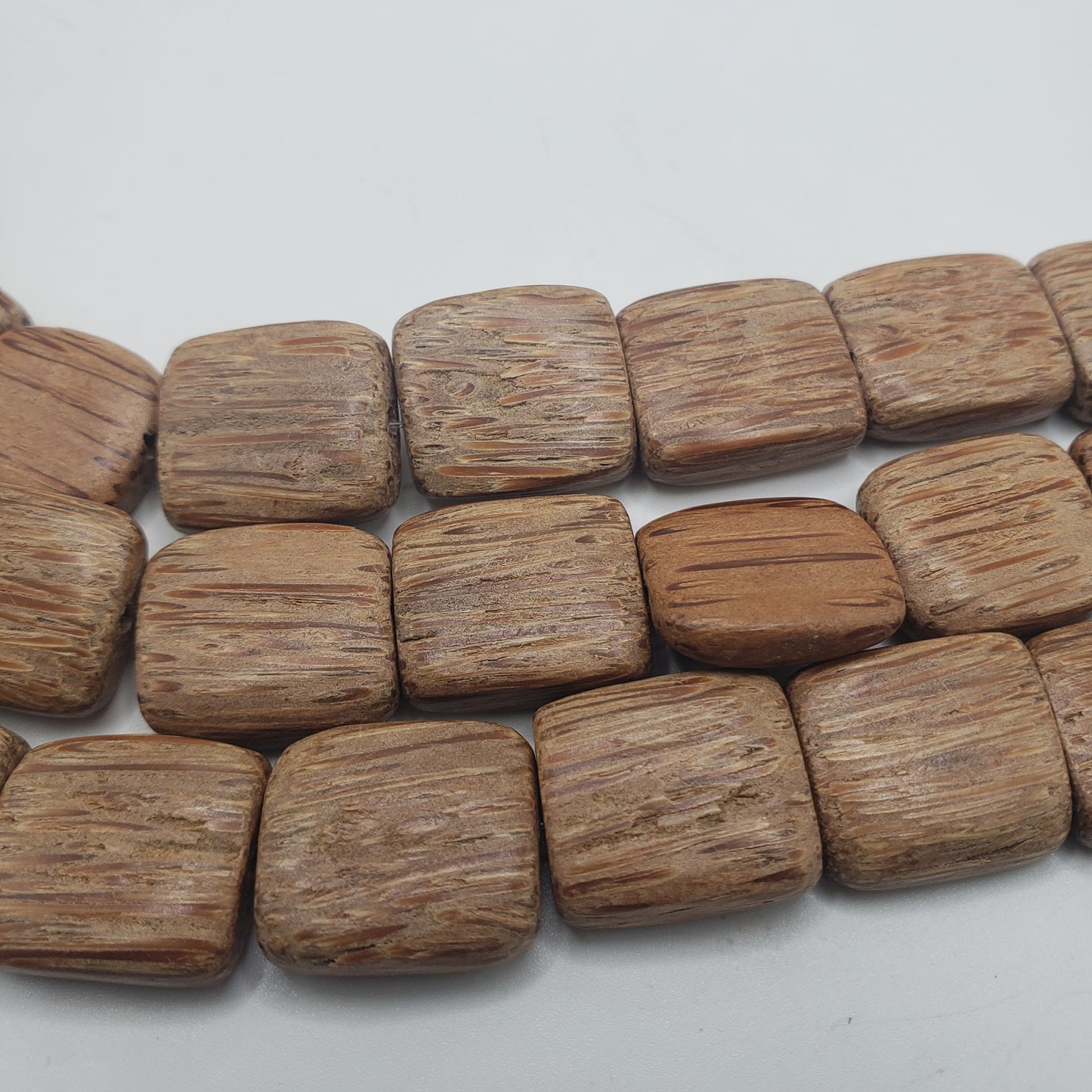 Rectangle Brown Flat Wood Bead