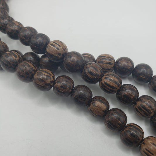 6mm Dark Brown Wood Bead