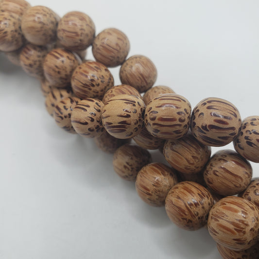 8mm Light Brown Wood Bead