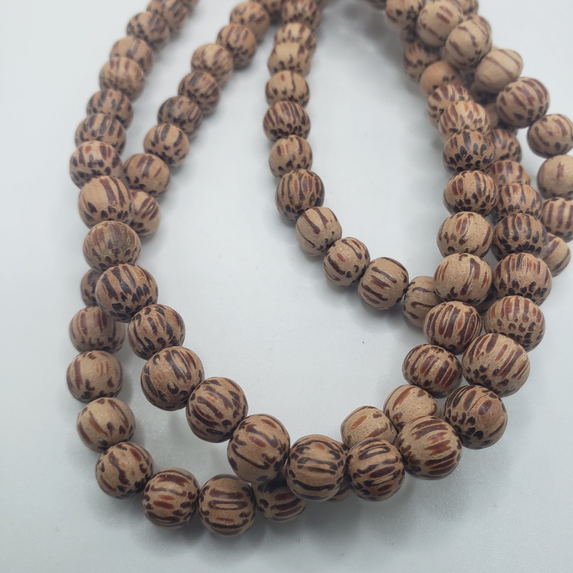6mm Light Brown Wood Bead